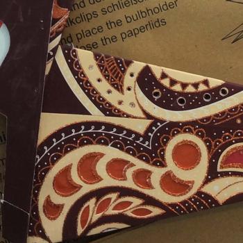 Preview: GANESHA MULTI braun/ kupferglitter  - 3D Faltbarer Leuchtstern, Weihnachtsstern aus Papier mit 18 Spitzen, 60 cm